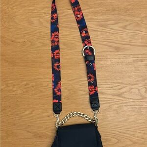 Rachel Comey Black Mini Crossbody with Floral Printed Strap